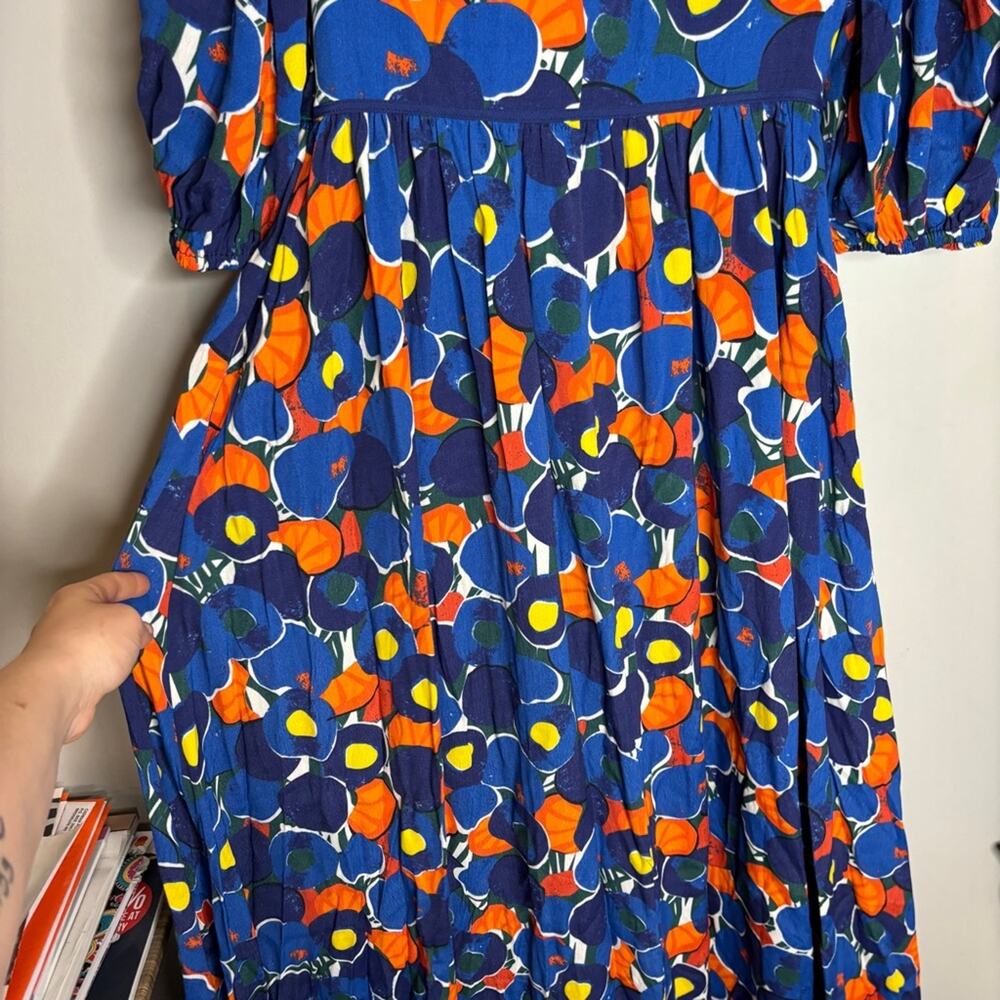 NWT Staud Affogato V-Neck Puff Sleeve Maxi Dress - Picture 13 of 13